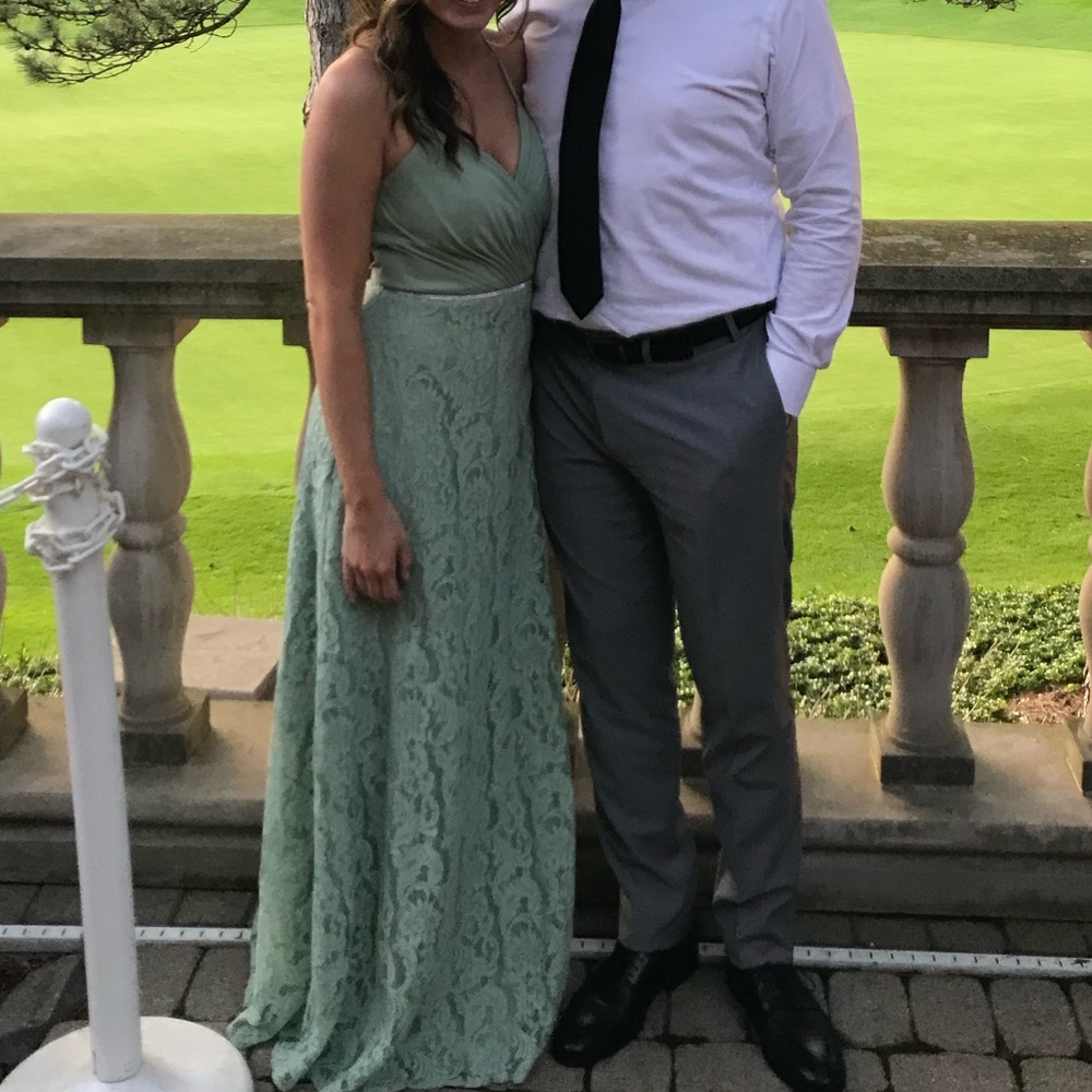 Sea foam green bridesmaid dress